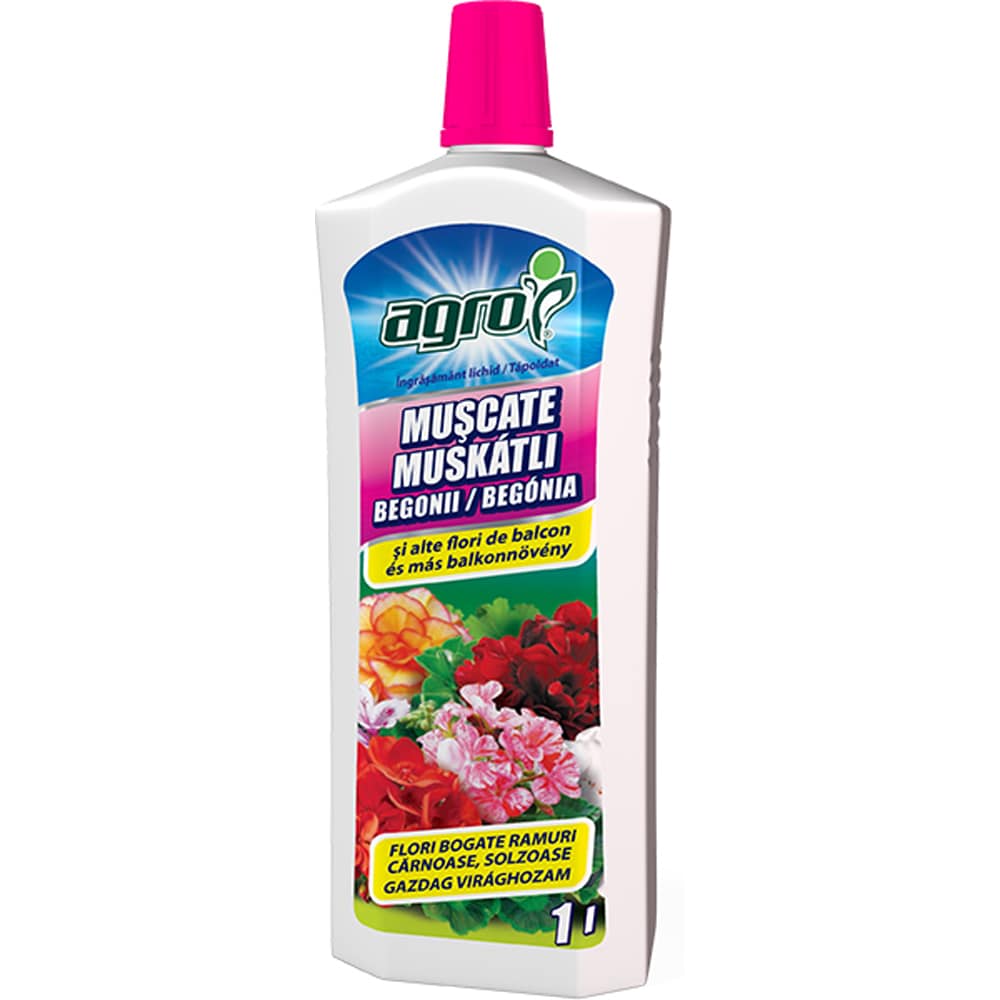 Ingrasamant lichid pentru muscate si begonii AGROCS, 1 l