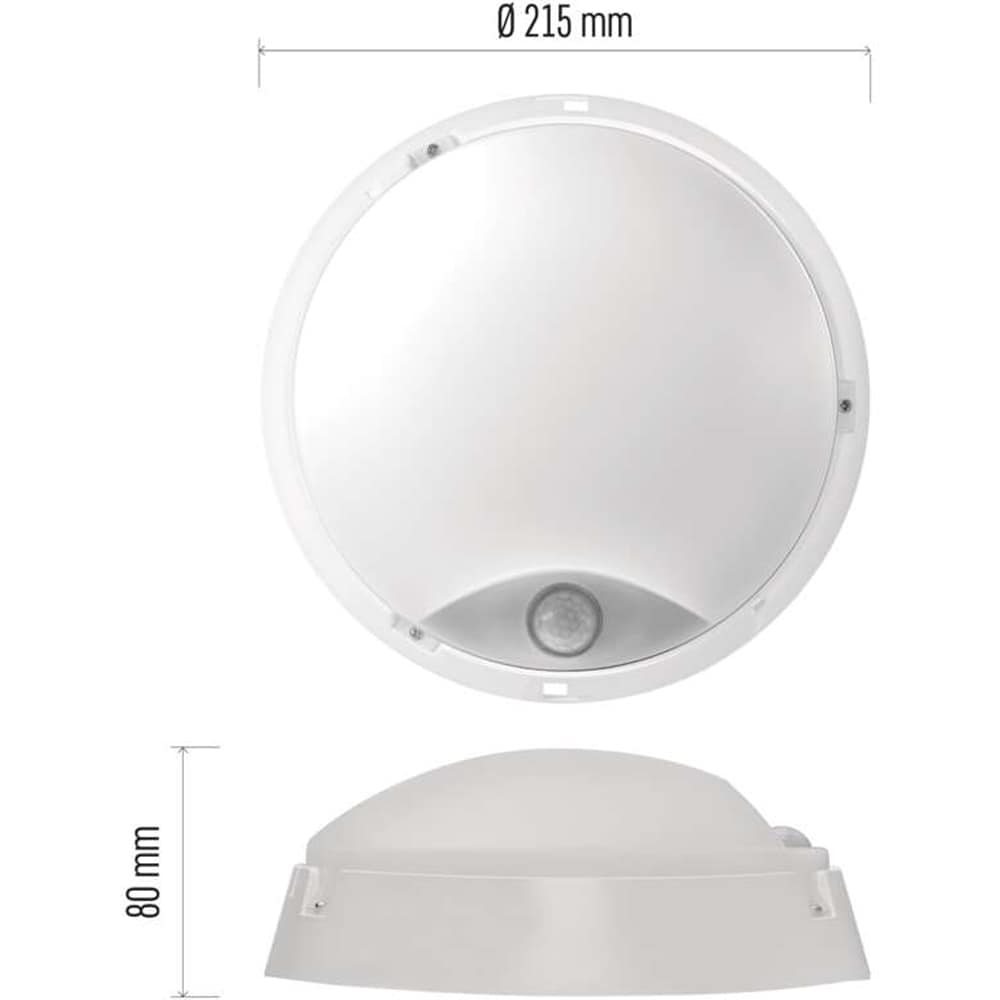Aplica LED exterior Emos EM-ZM3231, 14W, 1100lm, 4000K, IP54, senzor de miscare, alb-negru