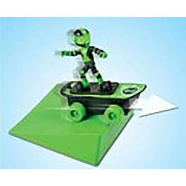Figurina cu skateboard BEN 10 Super Stunt 74401, 4 ani+, verde-negru