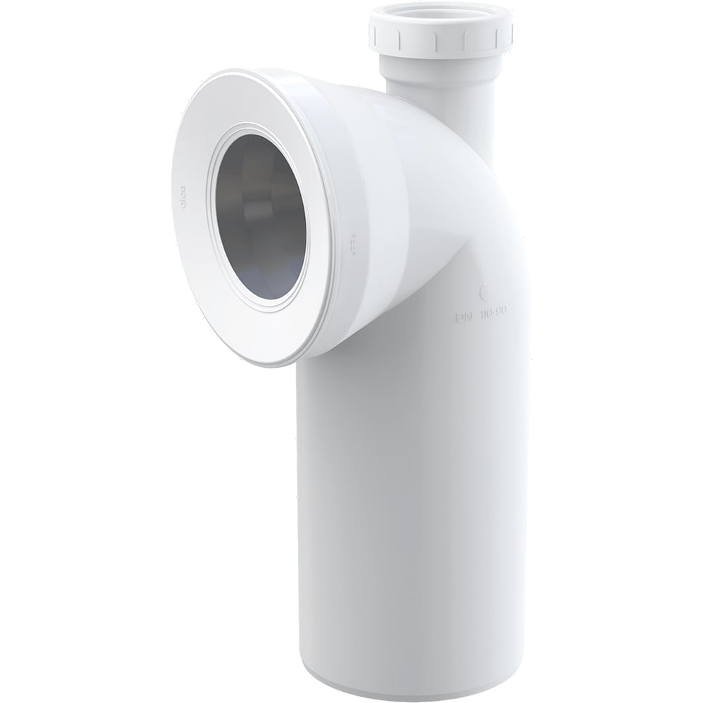Racord WC ALCA A90-90P50A, polipropilena, 23 cm, alb