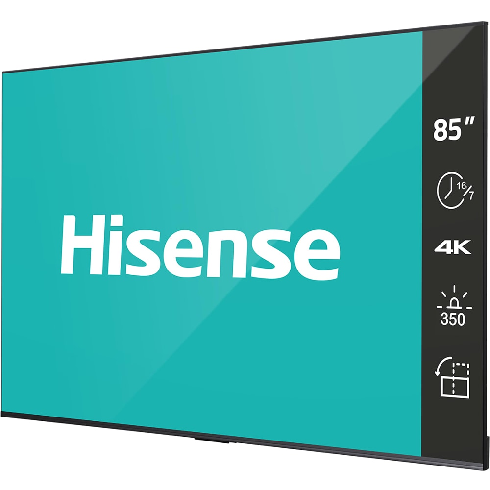 Display profesional HISENSE 85DP30FE, 85", 4K UHD, 60Hz, Wi-Fi, negru