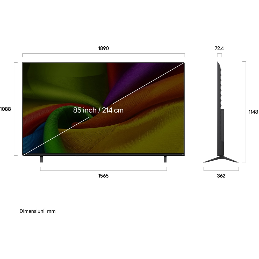 Televizor LED Smart LG 85NU900B3LA, Ultra HD 4K, 214cm