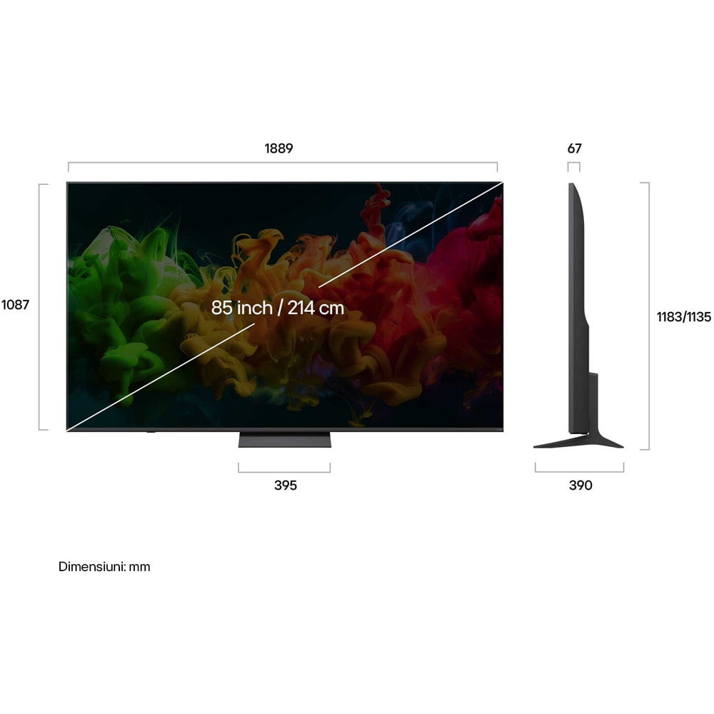 Televizor QNED Mini LED Smart LG 85QNED81B3A, Ultra HD 4K, 214cm