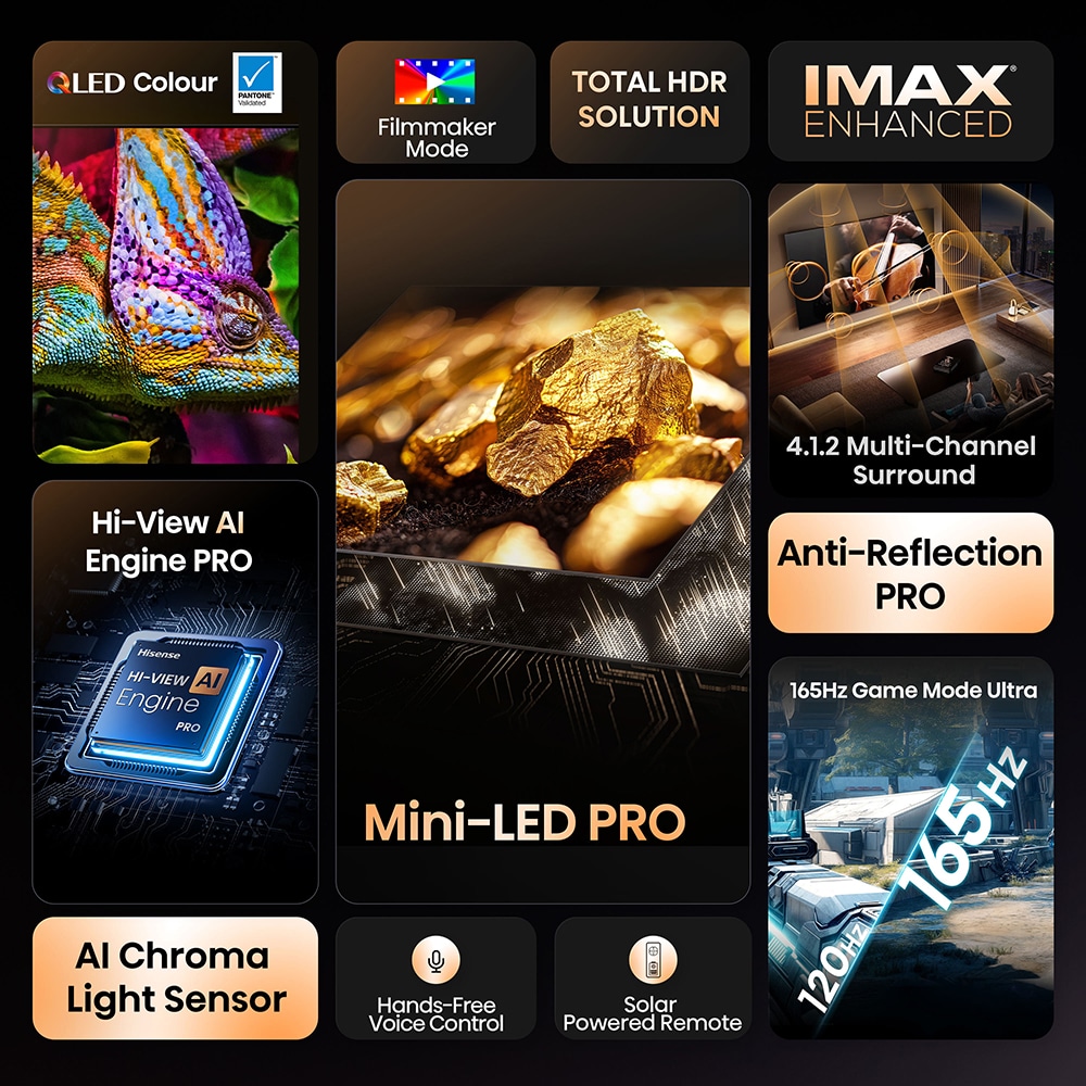 Televizor Mini-LED ULED  Smart HISENSE 85U8Q, Ultra HD 4K,215cm