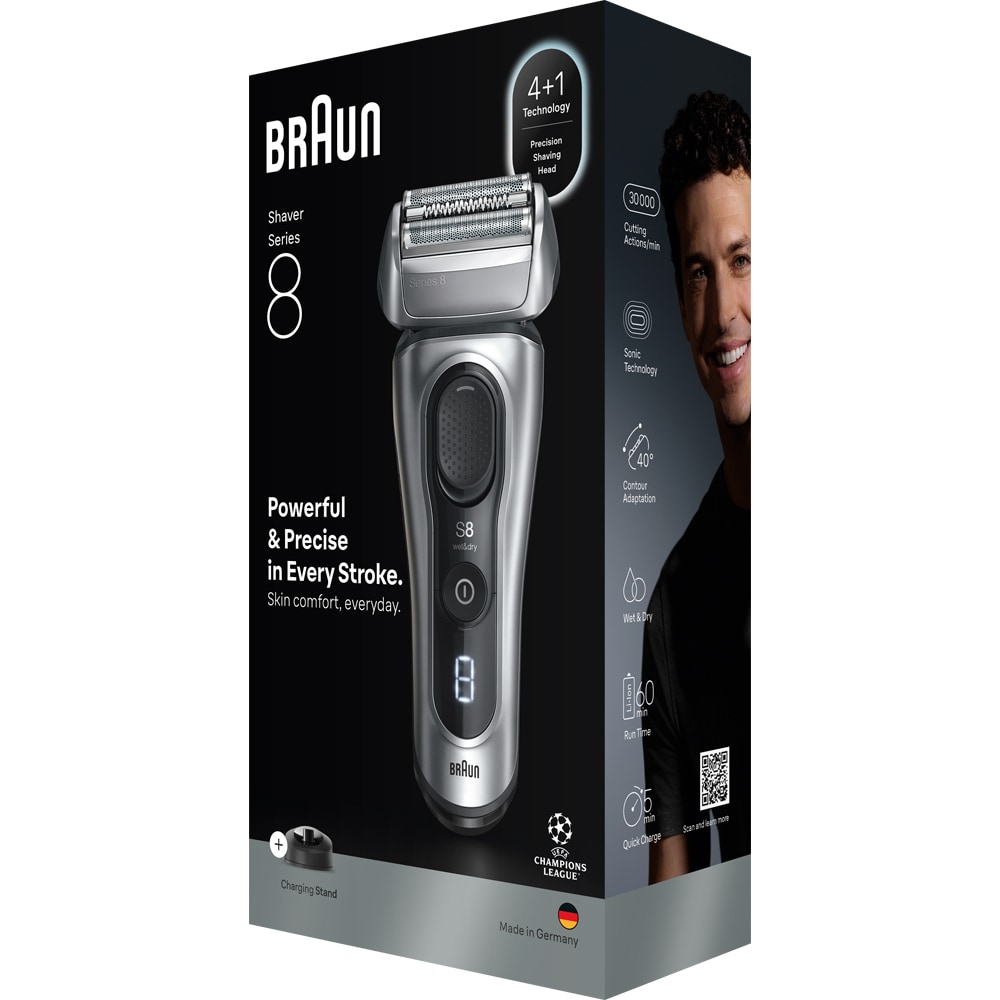 Aparat de ras BRAUN Series 8 8617, acumulator, autonomie 60 min, gri