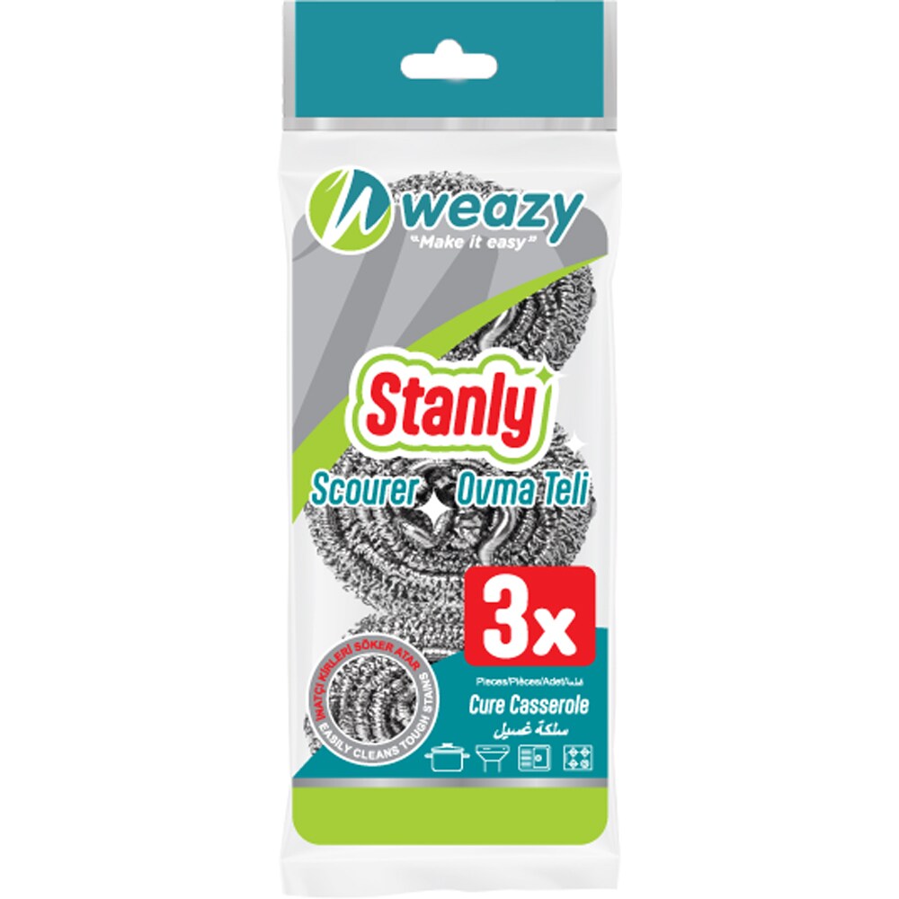 Burete de vase WEAZY Stanly, otel inoxidabil, 3 bucati