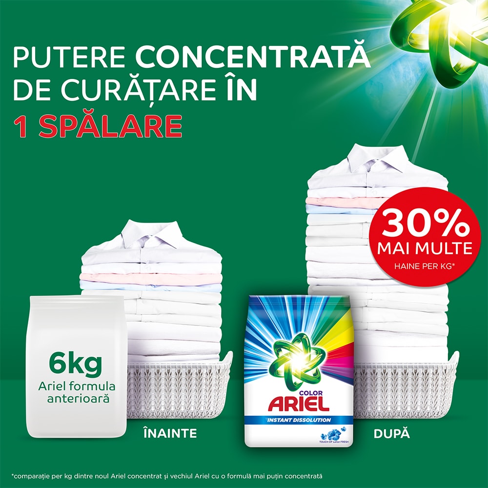 Detergent automat ARIEL Touch of Lenor Fresh Color, 4.95 kg, 66 spalari