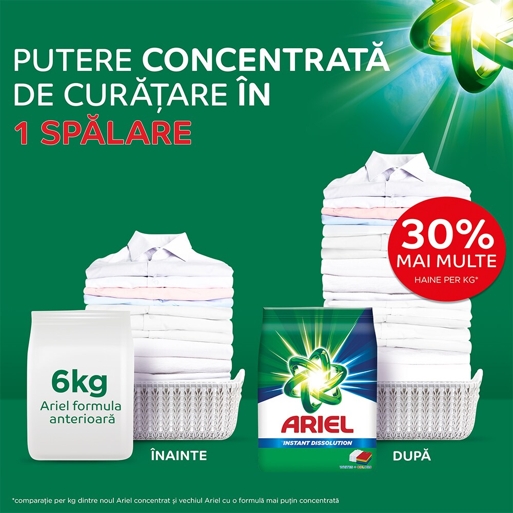 Detergent automat ARIEL Whites + Colors, 6 kg, 80 spalari