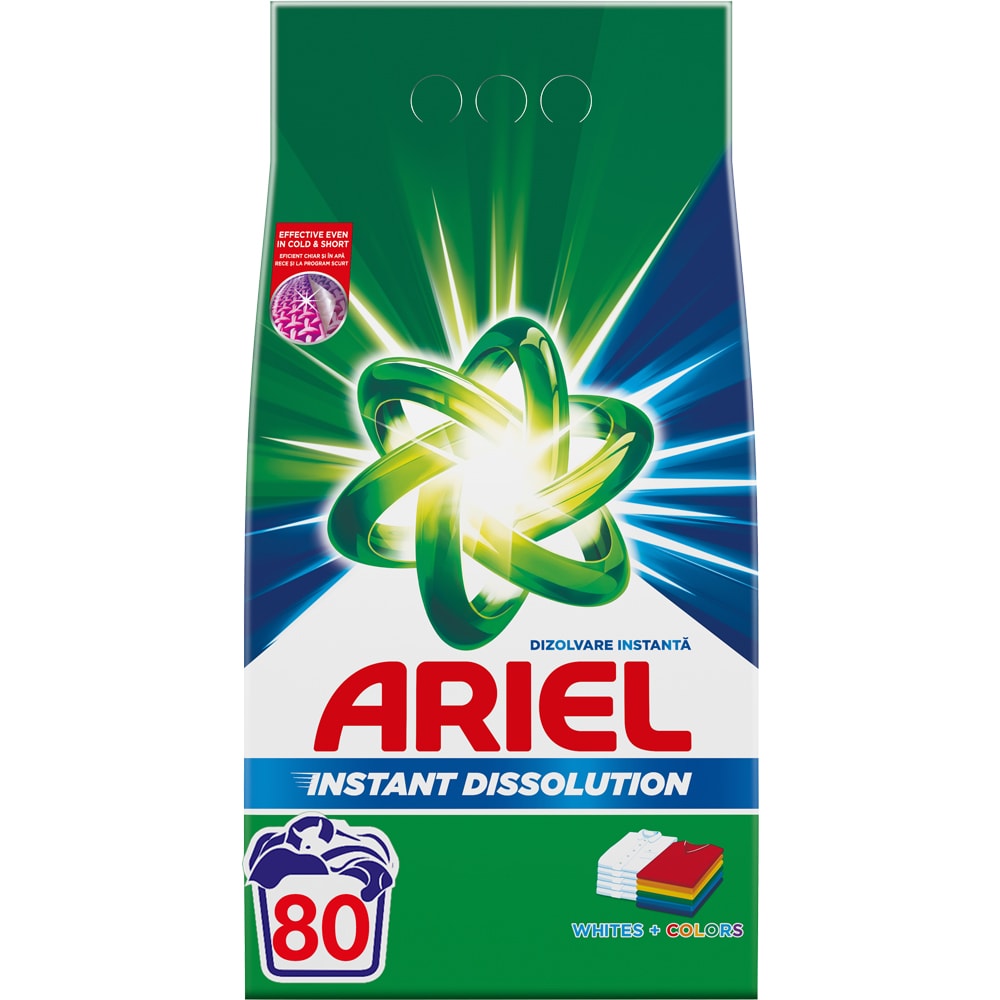 Detergent automat ARIEL Whites + Colors, 6 kg, 80 spalari