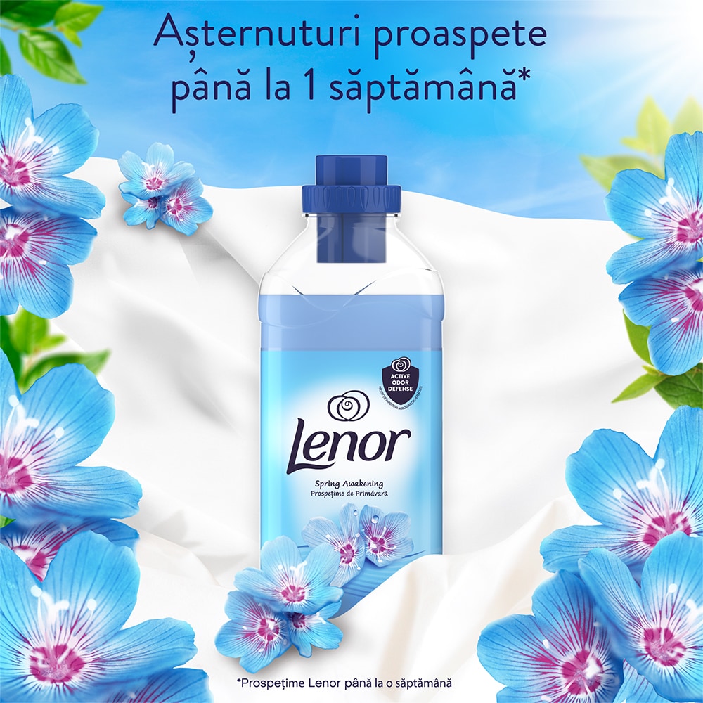 Pachet Balsam de rufe LENOR Spring Awakening, 1.65 l, 65 spalari + Perle parfumate LENOR Spring Awakening, 140 g