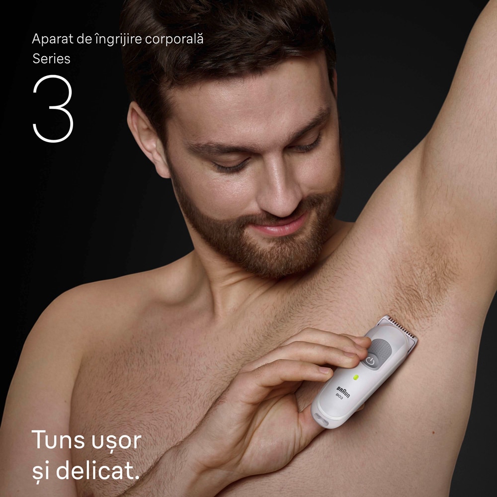 Aparat de tuns BRAUN Seria 3 BG3530, acumulator, 80 min autonomie, argintiu