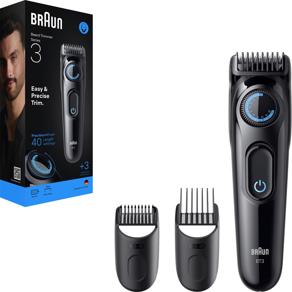 Aparat de tuns barba BRAUN Seria 3 BT3520, acumulator, 50 min autonomie, negru