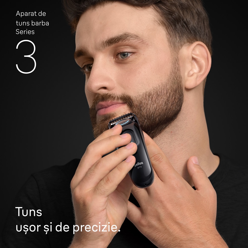 Aparat de tuns barba BRAUN Seria 3 BT3520, acumulator, 50 min autonomie, negru