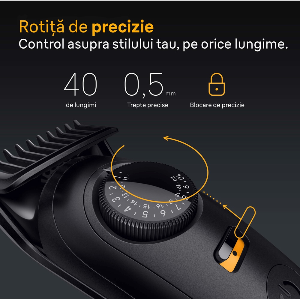 Aparat de tuns barba BRAUN Seria 5 BT5520, acumulator, 120 min autonomie, negru