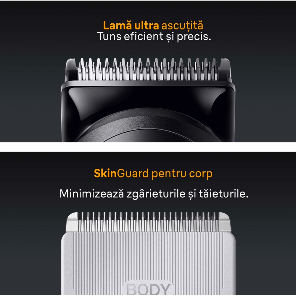 Aparat de tuns BRAUN Seria 5 AIO5560, acumulator, 120 min autonomie, argintiu