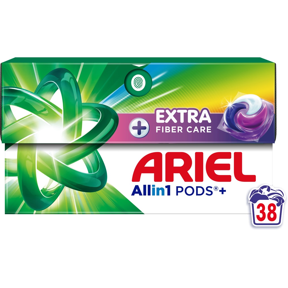 Detergent capsule ARIEL Allin1 PODS + Extra Fiber Care, 38 spalari