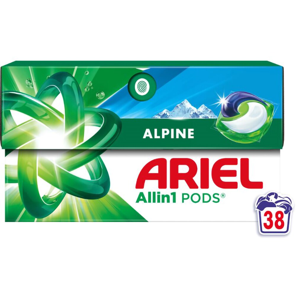 Detergent capsule ARIEL All in One PODS Alpine, 38 spalari