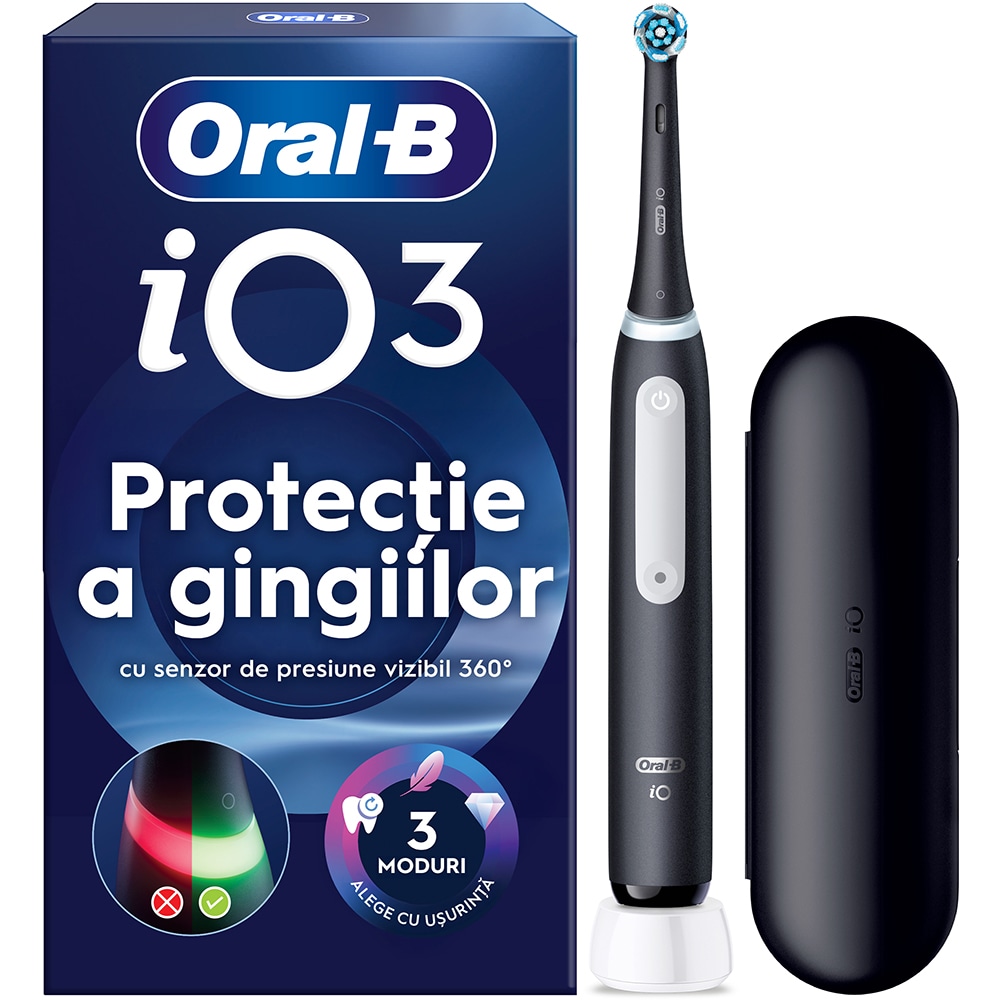 Periuta de dinti electrica ORAL-B iO3, 3 programe, 1 capat, negru