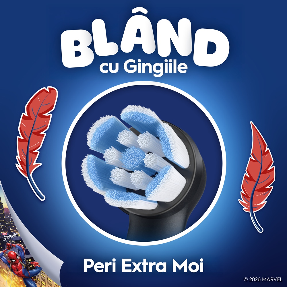 Rezerve periuta de dinti electrica ORAL-B iO Kids Disney Siderman, 4buc, negru