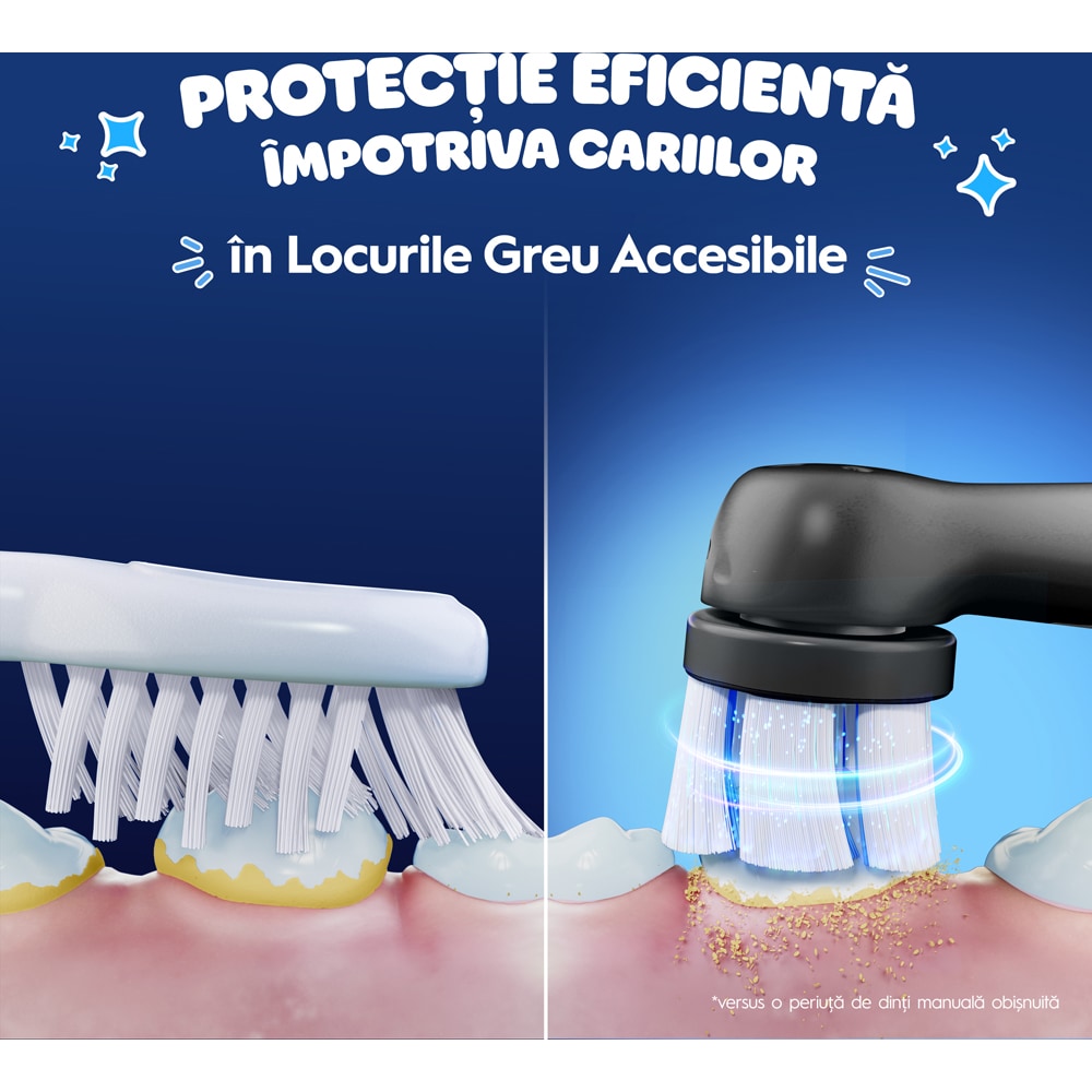 Periuta de dinti electrica ORAL-B iO Kids Disney, 3 programe, 1 capat, negru