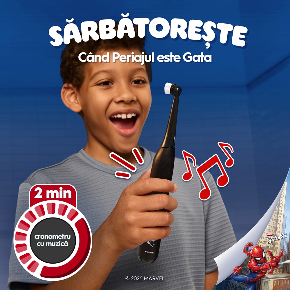 Periuta de dinti electrica ORAL-B iO Kids Disney, 3 programe, 1 capat, negru