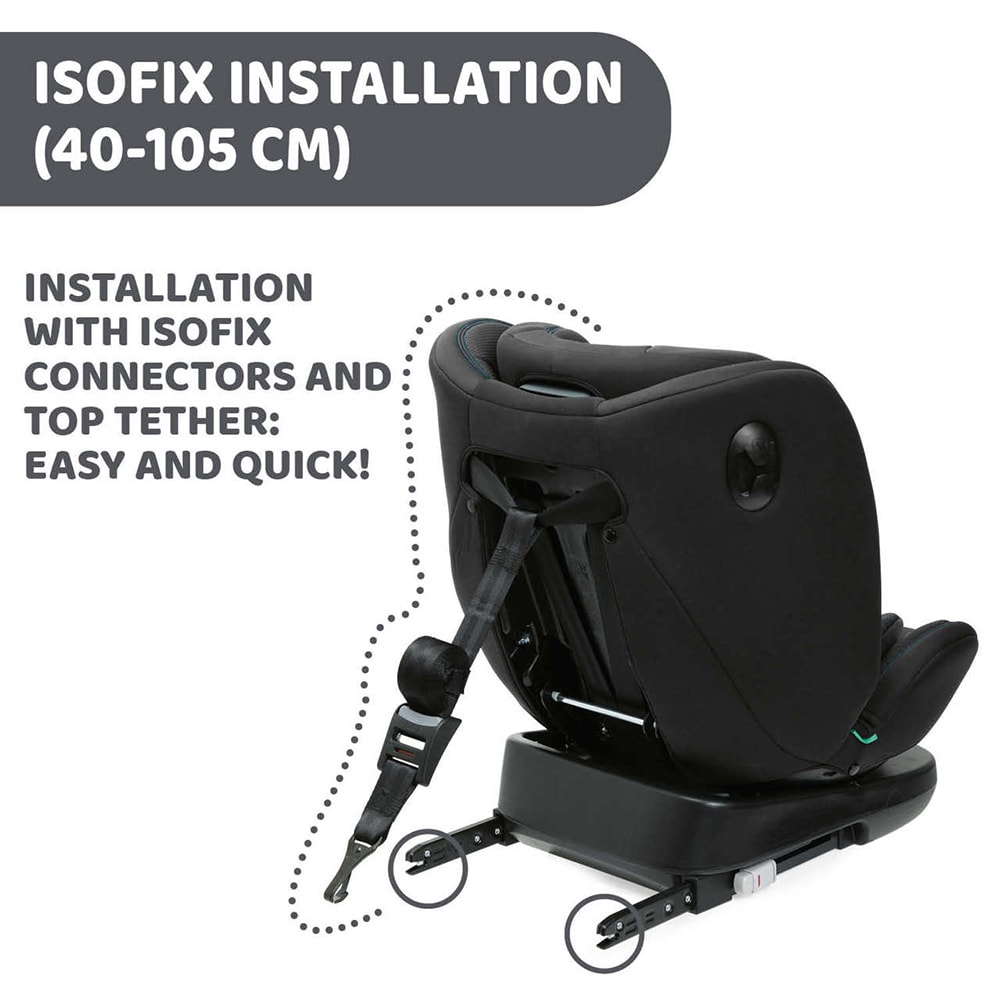 Scaun auto CHICCO Unico 870308BLACK, Isofix, 0-36 kg, i-Size, negru
