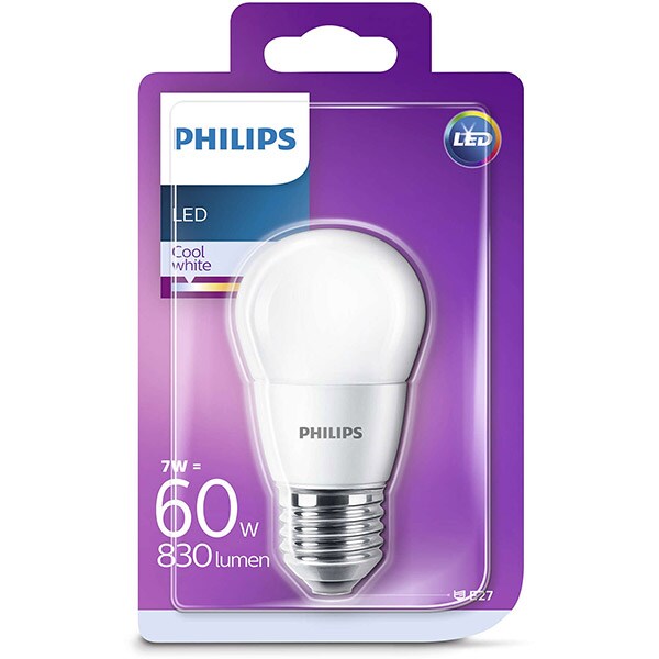 Bec LED PHILIPS P45, E27, 7W, 830lm 