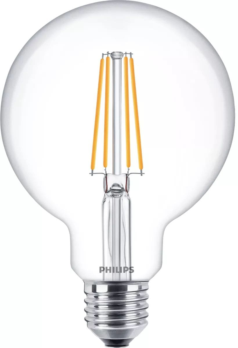 Bec LED decorativ, Filament Philips, 7W, E27, 2700K, transparent