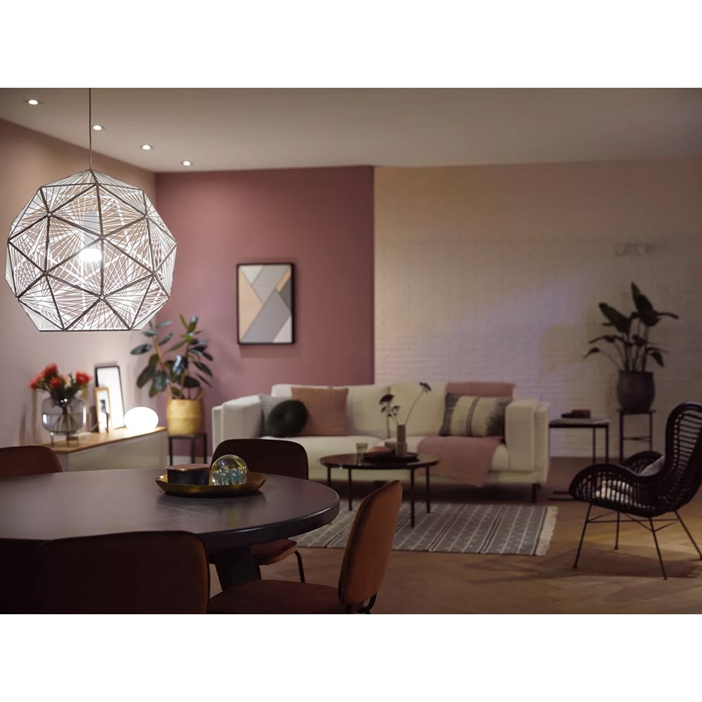 Kit 2 becuri LED PHILIPS HUE, E27, 9.5W, 1055lm, Bridge, Wi-Fi, lumina variabila, compatibil Alexa, Google Assistant