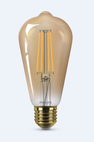 Bec LED decorativ, dimabil Philips, 5.8W, E27, 2200K, auriu