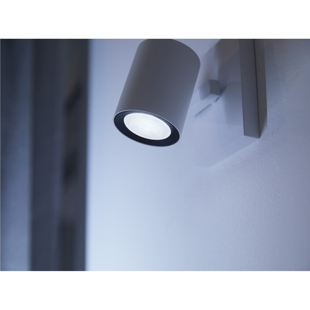 Set 2 becuri LED PHILIPS HUE, GU10, 5W, 350lm, Wi-Fi, lumina variabila, compatibil Alexa, Google Assistant