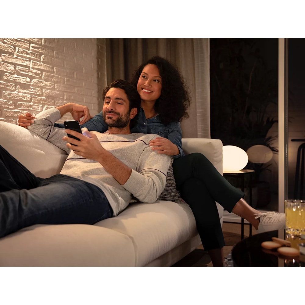 Set 2 becuri LED PHILIPS HUE, GU10, 5W, 350lm, Wi-Fi, lumina variabila, compatibil Alexa, Google Assistant