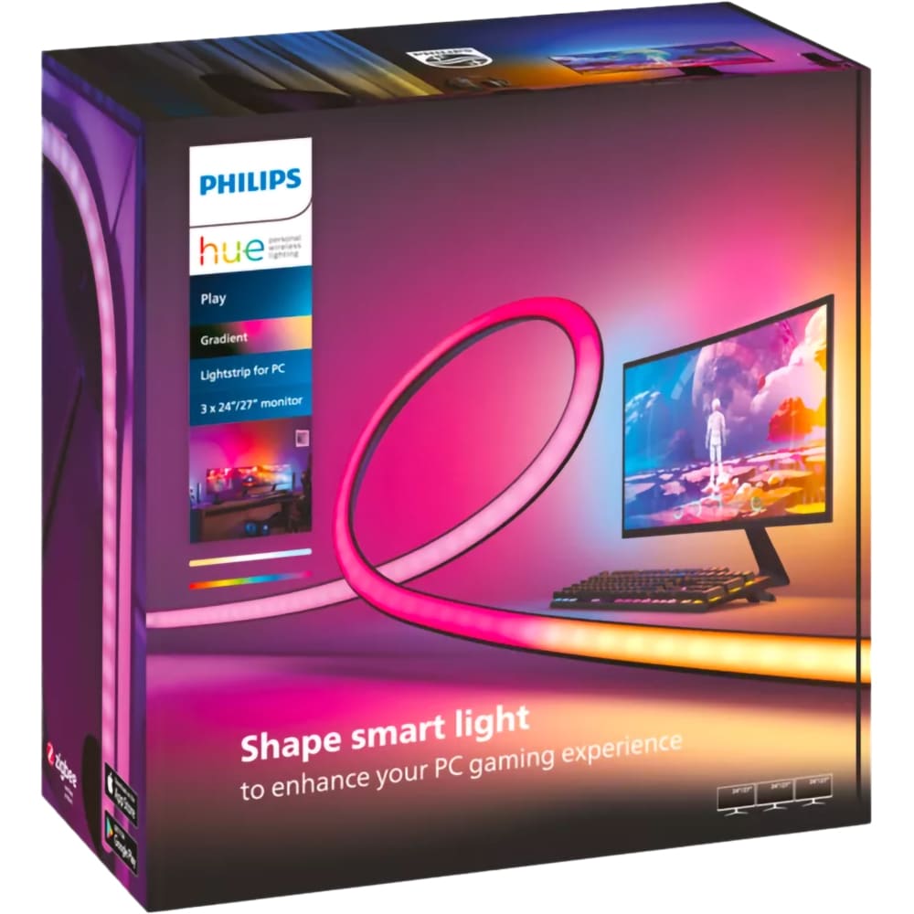 Banda LED Smart PHILIPS Hue Gradient, 3 monitoare, RGB, 60W, 1200lm, IP20