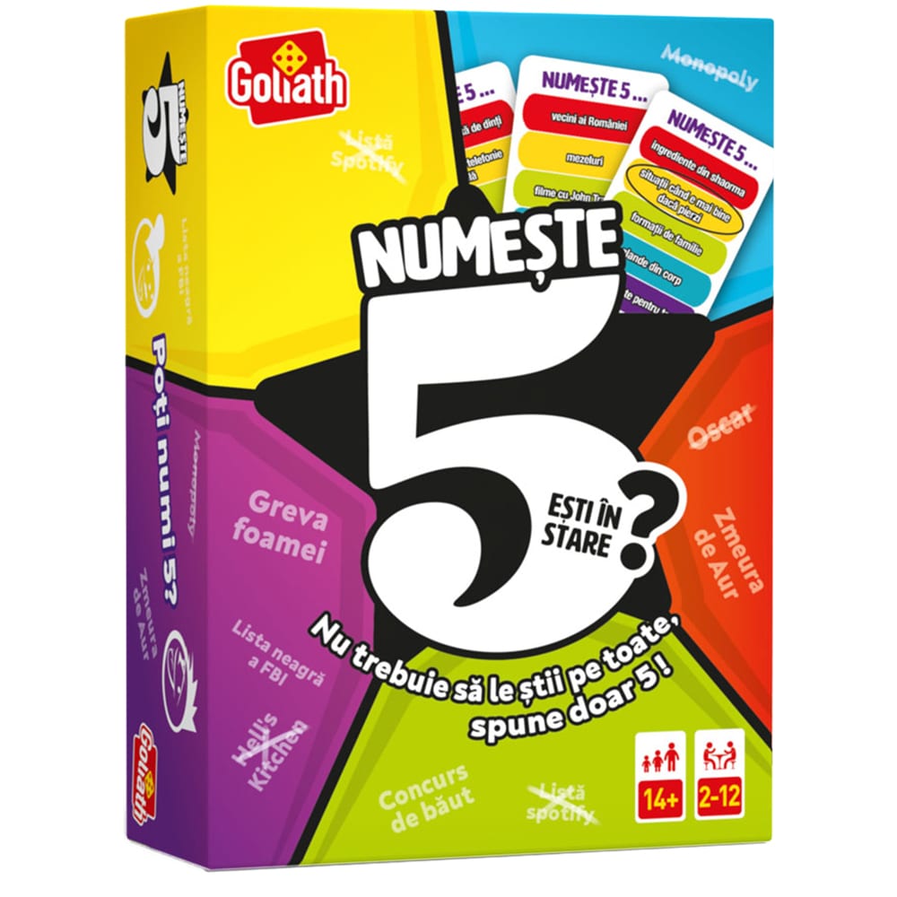 Joc de societate GOLIATH Numeste 5 GLT9433, 14 ani+, 2-12 jucatori