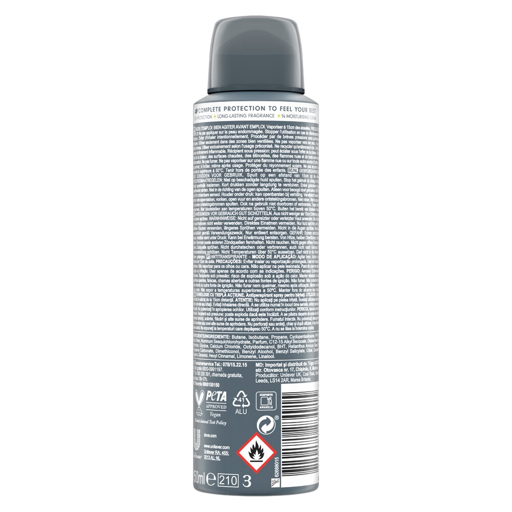 Deodorant spray DOVE Men+ Care Advanced Invisible Fresh, 150ml