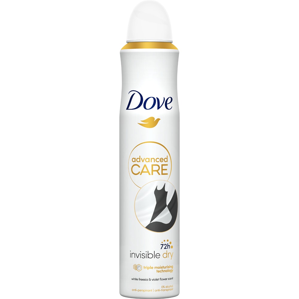 Deodorant spray DOVE Advanced Care Invisible Dry, 200ml