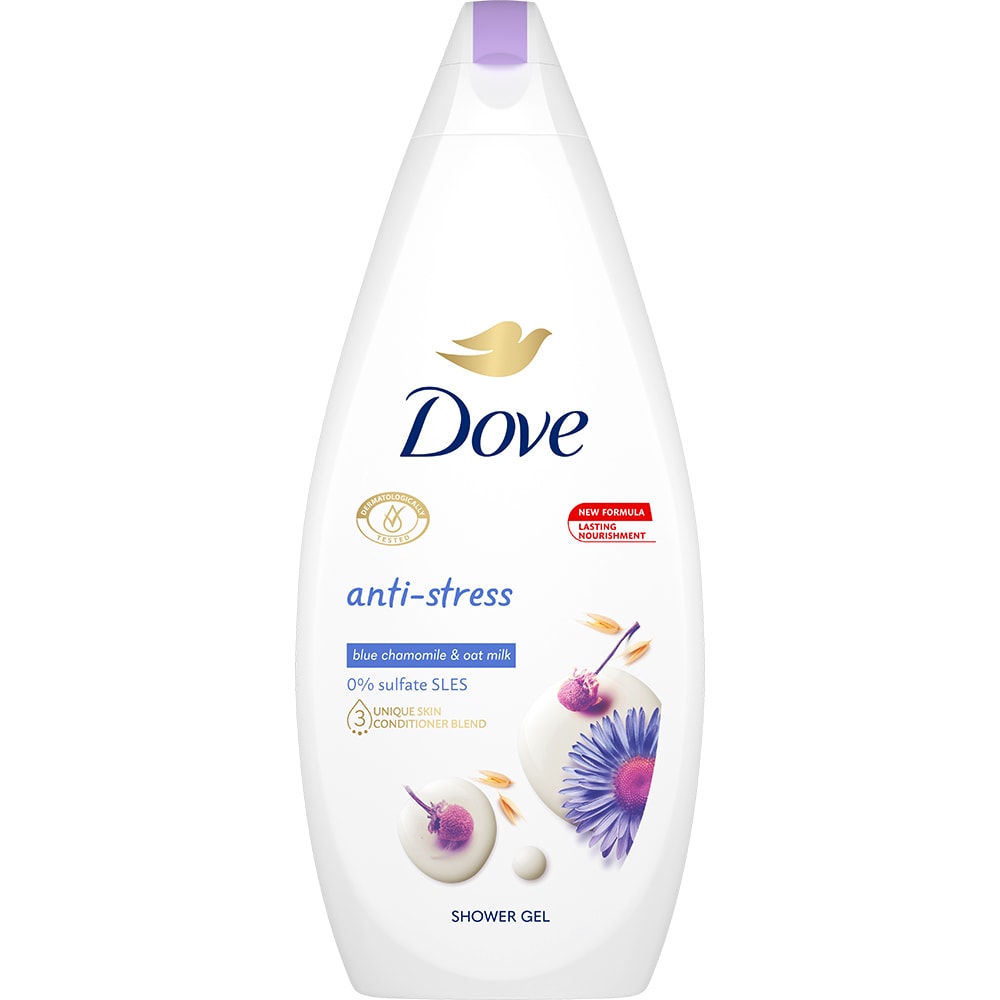 Gel de dus DOVE Antistres Blue Chamomile & Oat Milk, 720ml