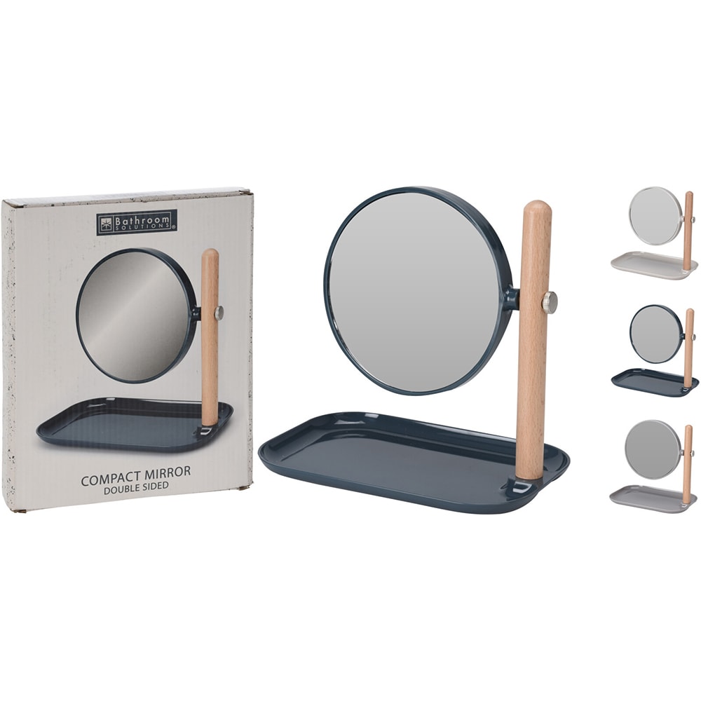 Oglinda cosmetica CY4654816, suport lemn, 2 fete