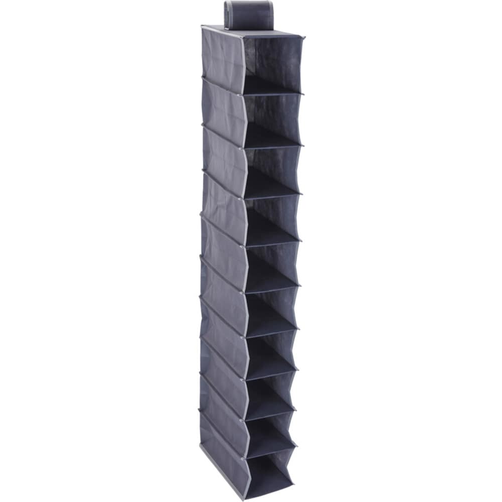 Organizator pantofi pliabil CP8501240, 30 x 15 x 120 cm, 10 compartimente, gri