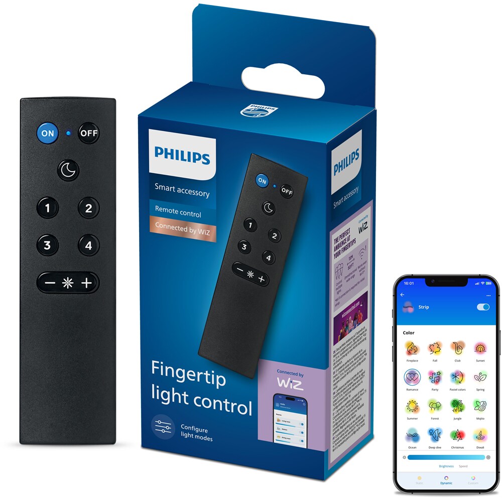 Telecomanda inteligenta PHILIPS 8721103114488, WiZ, IP20, Control max. 15 m, negru