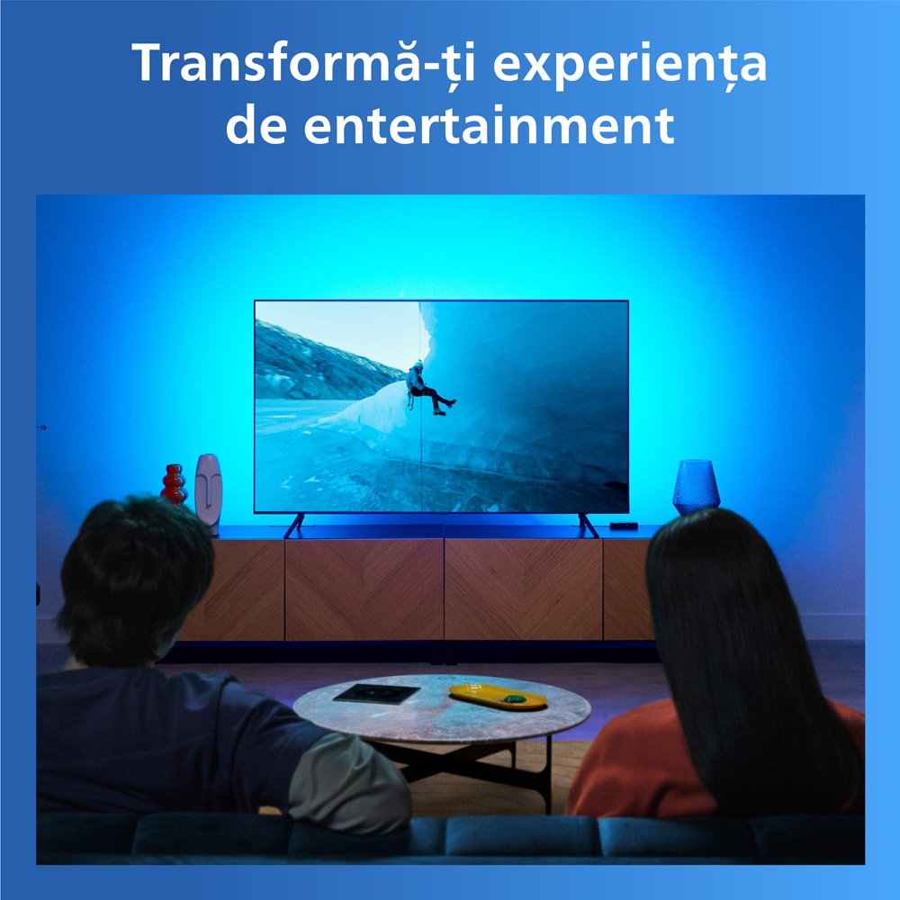 HDMI Sync Box cu banda LED RGBIC pentru TV 40-50" PHILIPS 8721103159267, Wi-Fi, WiZ, 4K 60Hz, 3.4 m
