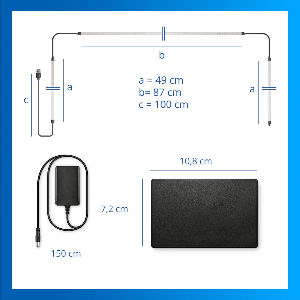 HDMI Sync Box cu banda LED RGBIC pentru TV 40-50" PHILIPS 8721103159267, Wi-Fi, WiZ, 4K 60Hz, 3.4 m