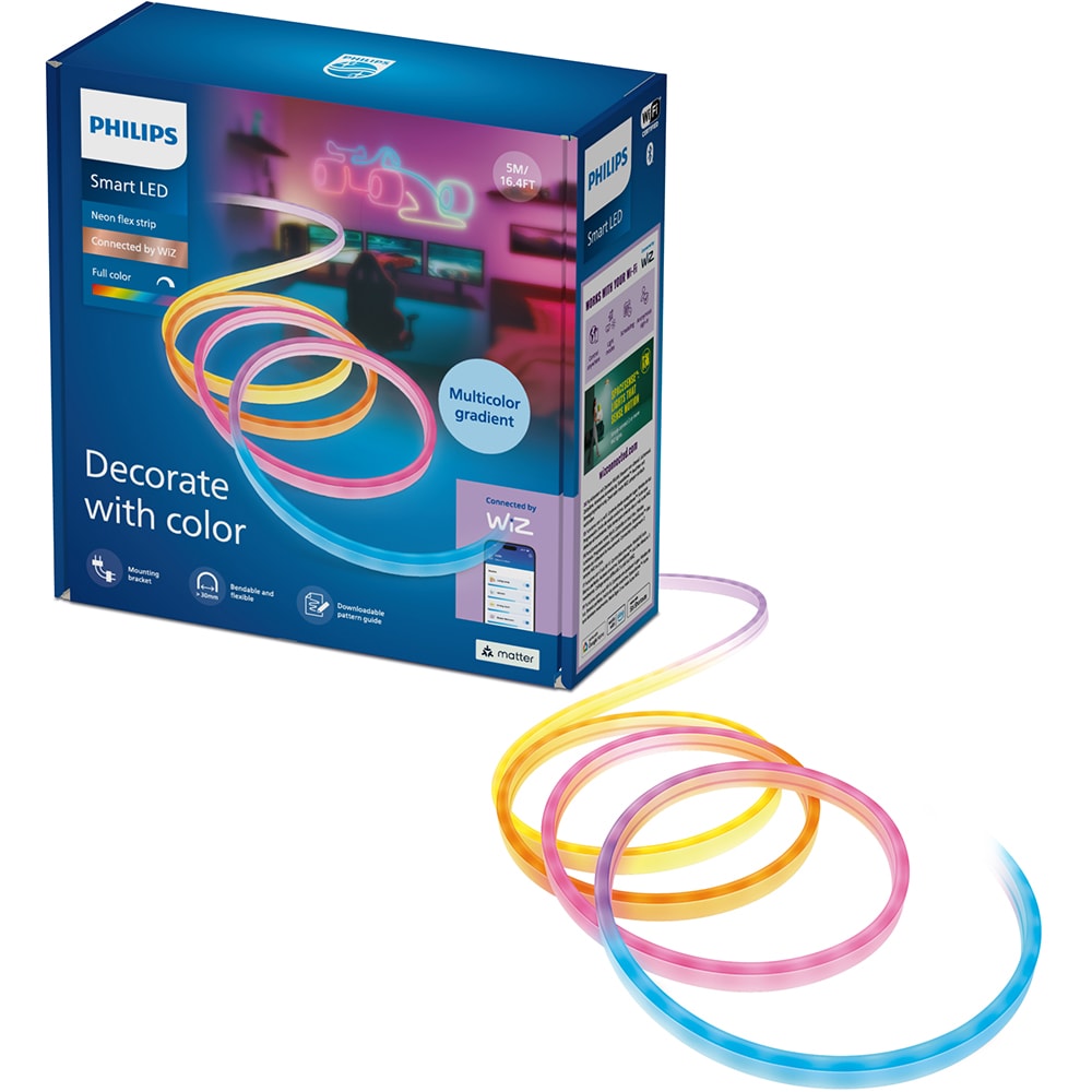 Banda LED inteligenta PHILIPS 8721103159427, 22W, RGBIC, Wi-Fi, WiZ, 5m