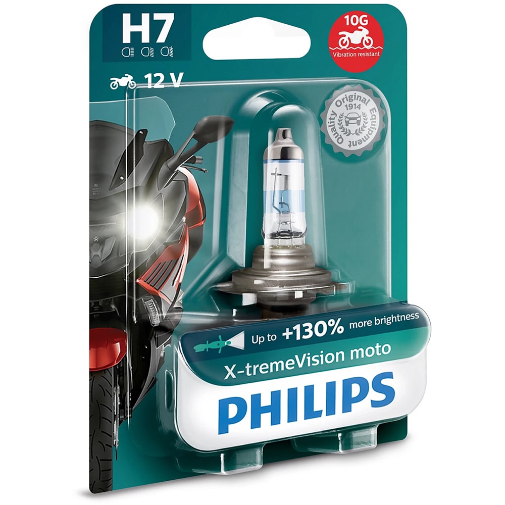 Bec moto Halogen PHILIPS Racing Vision GT200, H7, 3500K, 55W, 12V, 1buc