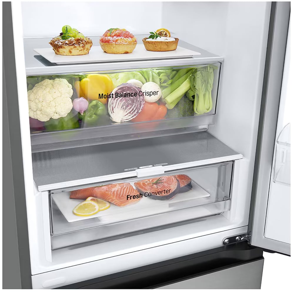 Combina frigorifica LG GBV3100CPY, No Frost, 344 l, H 186 cm, Clasa C, argintiu