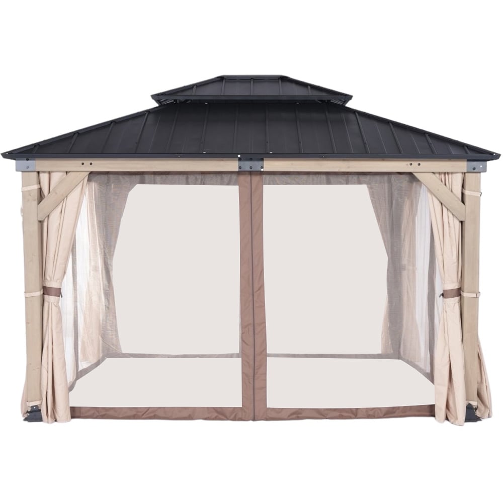 Pavilion gradina HOME DECOR, otel, 308 x 360 x 295 cm, maro taupe