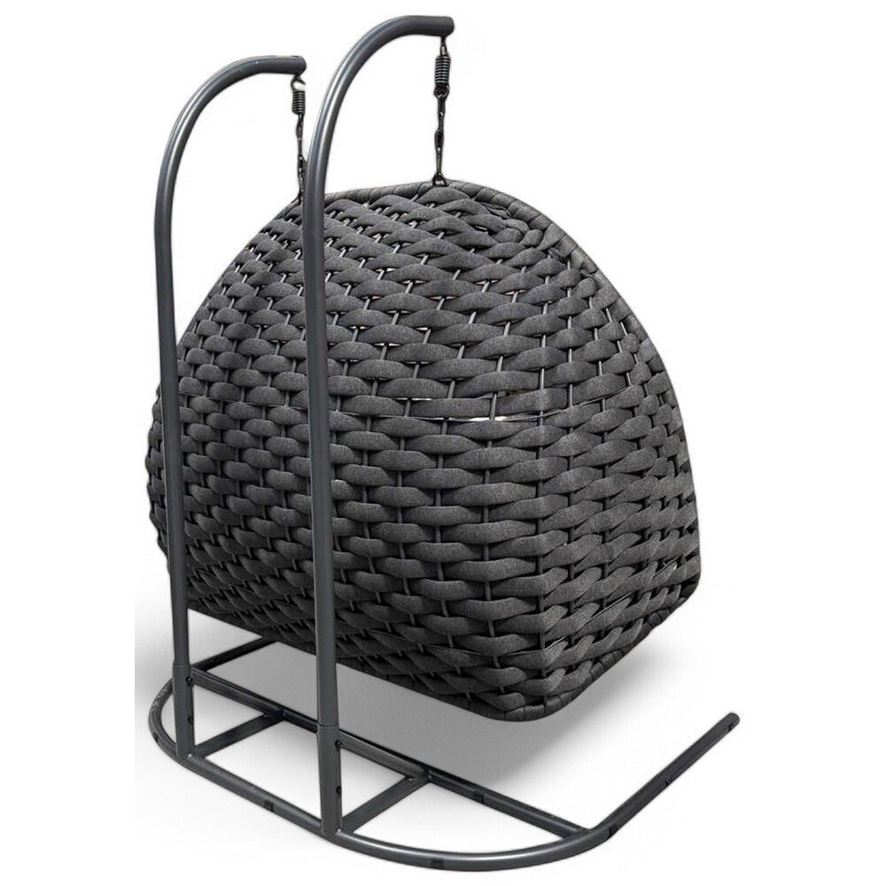 Leagan HOME DECOR, 3 locuri, 175 x 197 x 200 cm, negru