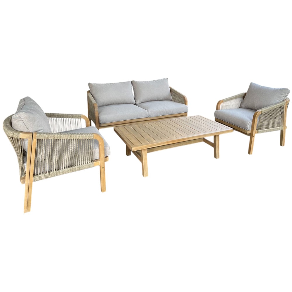Set mobilier gradina HOME DECOR, 4 piese, gri deschis