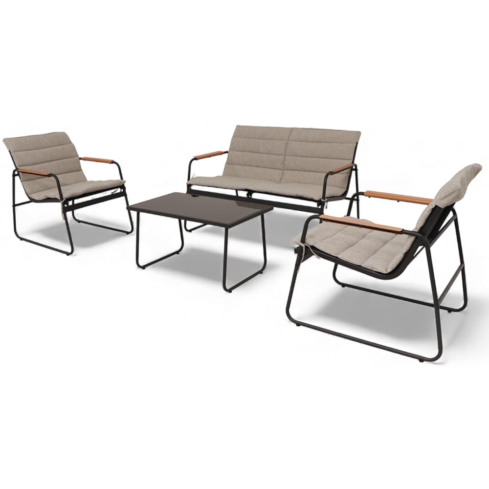 Set mobilier gradina HOME DECOR, 4 piese, maro taupe