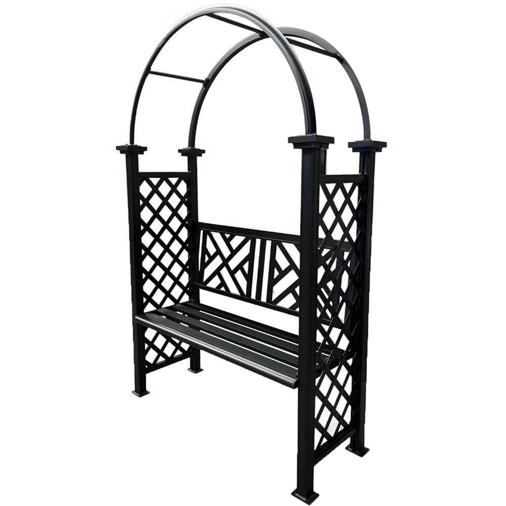 Banca gradina HOME DECOR, 130 x 48 x 208 cm, negru